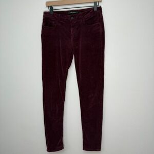 Mavi Jeans Alexa Mid-Rise Skinny Corduroy Burgundy Women's Pants Size 28‎